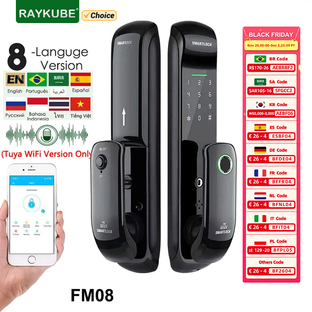 Letter Opener Brass - Raykube FM08 Tuya WiFi ประตูล็อคอัจฉริยะ TT